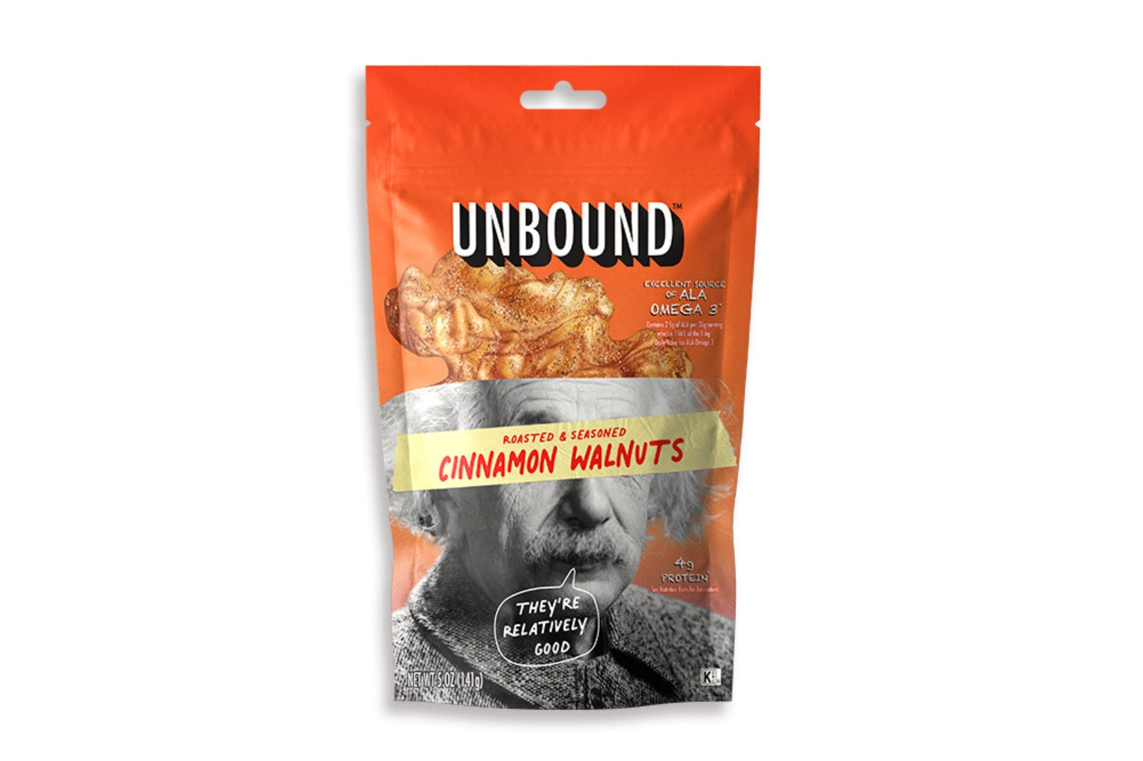 Unbound Roasted Cinnamon Walnuts 2.0 Pouch 5oz (front)
