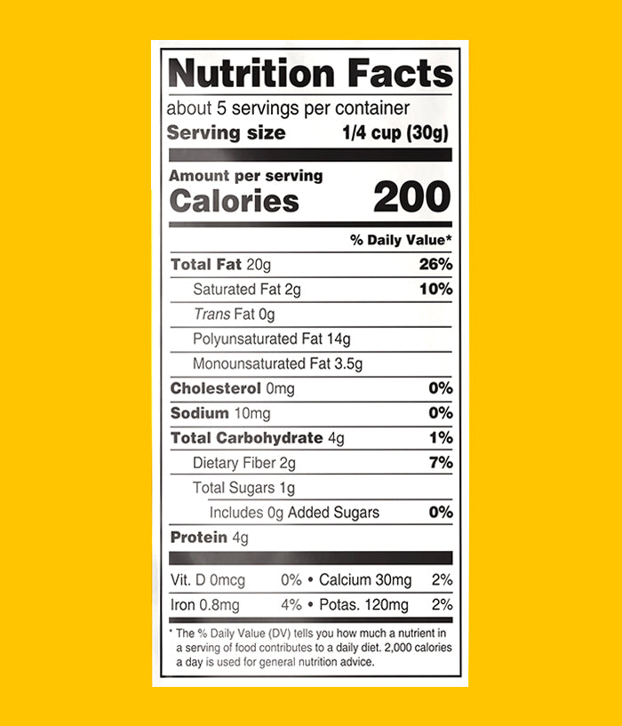 Unbound Butter Toffee Nutrition Facts 5oz pouch